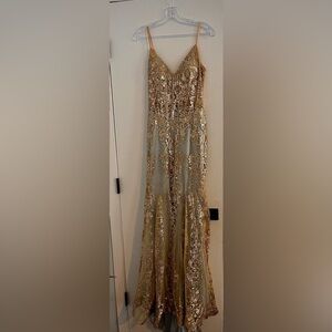 Elegant Gold Sequin Gown